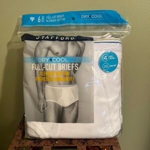 Stafford Full Cut Briefs Men's Size XXL 6pk White Dry+Cool Underwear